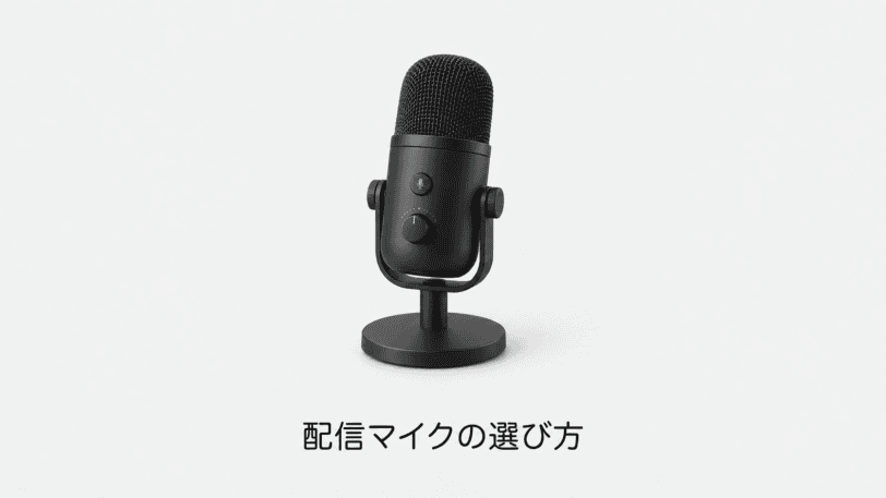 配信マイクの選び方（機材のイメージイラスト）