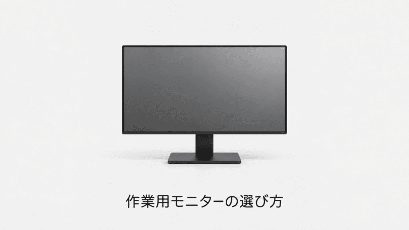 作業用モニターの選び方（機材のイメージイラスト）